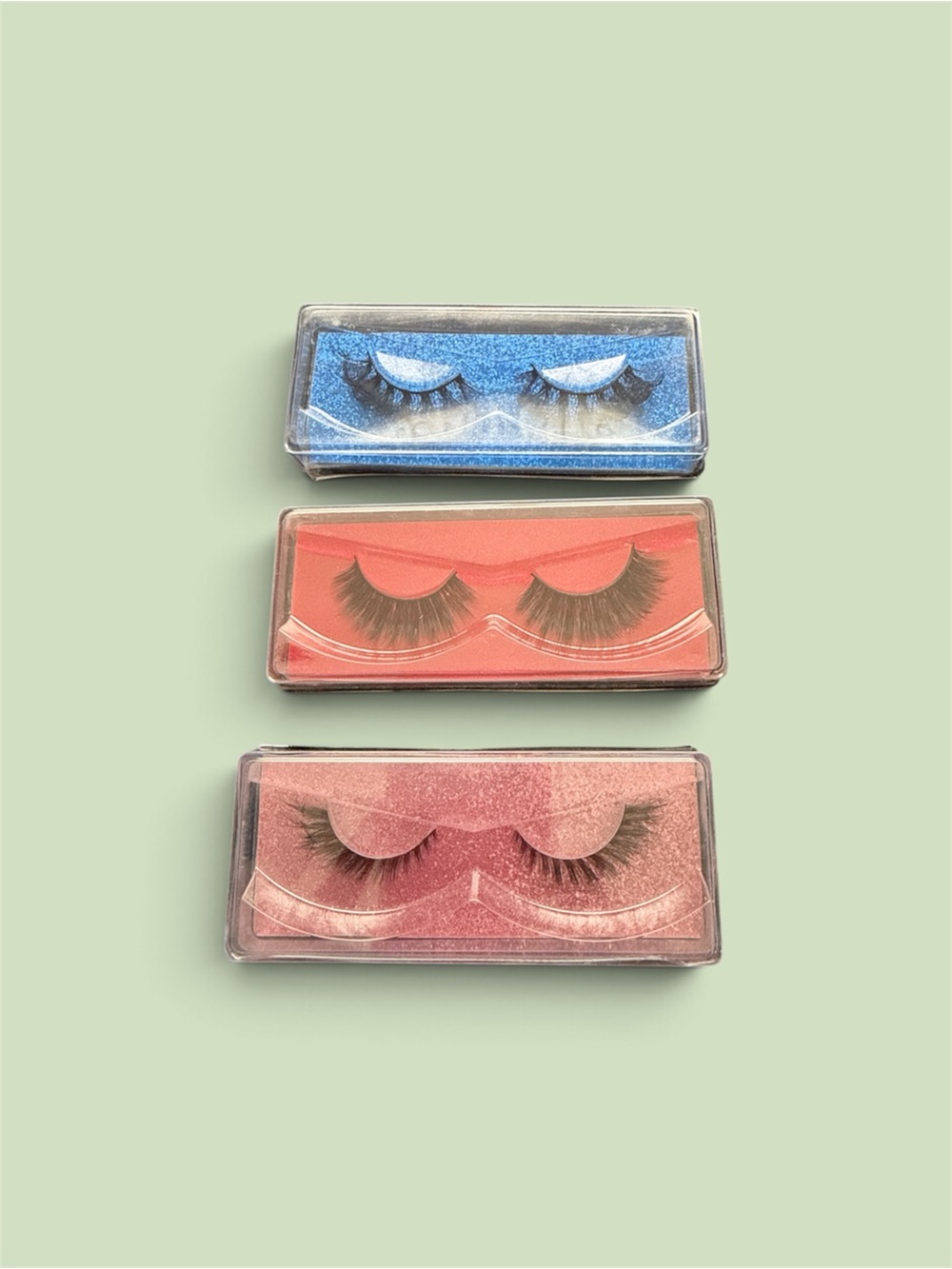 False Eyelash Trio Set — Blue, Coral, Rose Glam Lashes